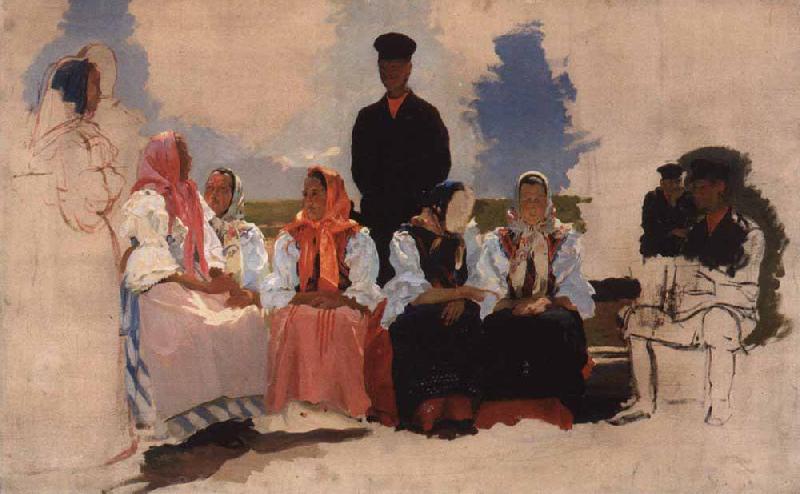 Andrei Ryabushkin Sonntag in der Gemeinde oil painting image